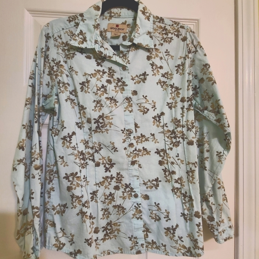 Blue Woolrich 100% Cotton button down